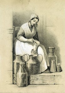 Dairy, Frankrike, v.1855 av French School