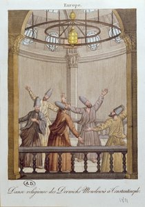 Dans av Mewlewis-dervischerna i Konstantinopel, 1811 av French School