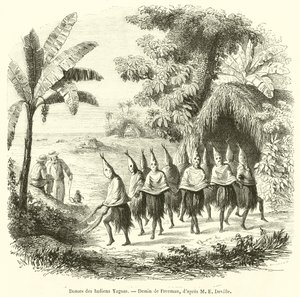 Yagua-indianernas danser (gravyr) av French School