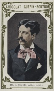 De Neuville, målare (färgat foto) av French School
