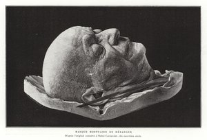 Dödsmask av Pierre-Jean de Beranger, fransk poet och låtskrivare av French School