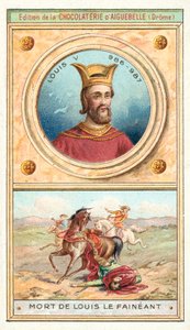 Ludvig V av Frankrikes död, 987 (chromolitho) av French School
