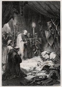 Saint Louis a Tunis död den 25 augusti 1270 - St Louis död"" (under det 7:e korståget, den 25 augusti 1270) - gravyr från "" L