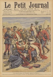 En fransk kolonialsoldats död (färg litho) av French School