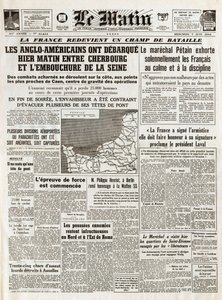 Landstigning av Normandie juni 1944 - Normandie landningar 6 juni 1944 (D-Day) - På morgonen, torsdagen den 7 juni 1944 lämnade angloamerikanerna i går morse mellan Cherbourg och mynningen av Seine av French School