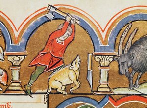 December, Offer av en gris, från den heliga Elisabeths psalter av French School