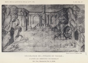Dekoration av Pyramus och Thisbe (litho) av French School