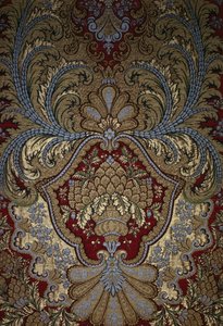 Dekorativ detalj från en gobeläng, slottet i Versailles (textil) av French School