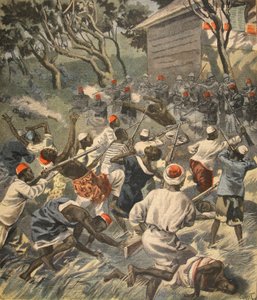 Att besegra Sakalava-folket, Madagaskar, illustration från Le Petit Journal: Supplement illustre, 3 april 1898 av French School