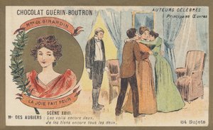Delphine Gay hustru till Girardin (1804-1855), fransk författare och journalist, författare till "La joie fait peur", komedi i en akt och prosa (1855) av French School