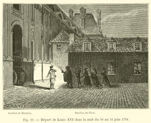 Ludvig XVI:s avgång natten mellan den 20 och 21 juni 1791 av French School
