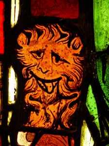Föreställande ett lejon i St Peter-panelen: från Chapelle du Chateau, Rouen? av French School