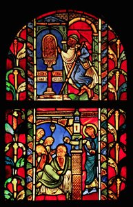 Föreställer St Nicholas-fönstret (fd Troyes-katedralen) av French School