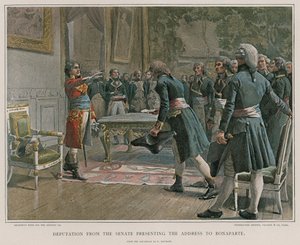 Deputation från senaten presenterar adressen för Bonaparte av French School