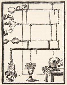 Descarges electriques dan lai rarefie, 1753, kopia av Boris Mestchersky (d.1957) illustration från Histoire de la Nation Francaise, Sciences, Volumes I & II, av Gabriel Hanotaux (1853-1944), 1924 (lith) av French School