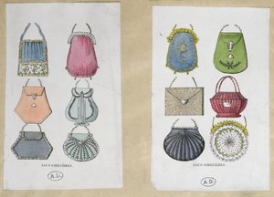 Entwürfe für Schultertaschen, 1822
