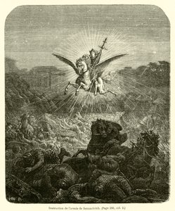 Förstörelse av Sanheribs armé (gravyr) av French School