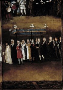 Detalj av en 1700-talsskärm som användes för Fete God (eller Fete of the Blessed Sacrament) av French School