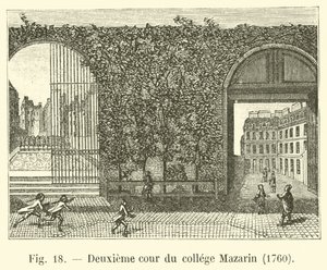 Andra innergården till Mazarin College, 1760 av French School