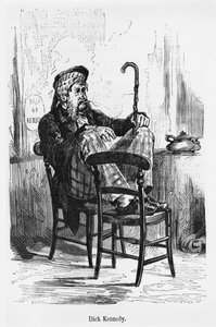 Dick Kennedy, illustration från Five Weeks in a Balloon av Jules Verne (1828-1905) Paris, Hetzel av French School