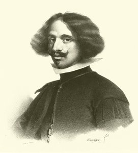 Diego Rodriguez de Silva y Velazquez, porträtt (gravyr) av French School