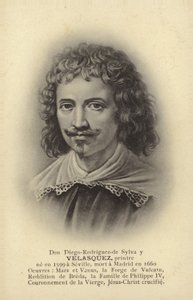 Diego Velasquez, spansk målare (litografi) av French School