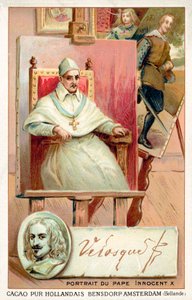 Diego Velasquez, spansk målare och porträtt av påven Innocentius X (chromolitho) av French School