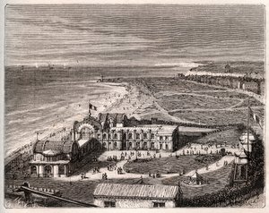 Dieppe - Normandie - gravyr i "La France illustrée: geografi, historia, statistisk administration" av V.A. Malt-Brown. 1884 av French School