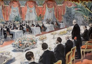 Middag för ledare för fransk handel och industri på Paris Bourse av French School