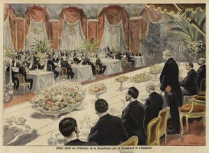 Middag för ledare för fransk handel och industri på Paris Bourse, 1897 av French School