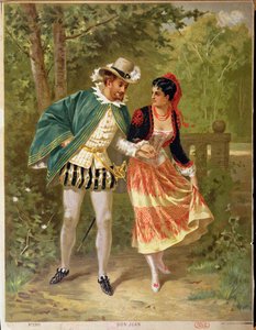 Don Juan, scen som illustrerar operan Don Giovanni av Wolfgang Amadeus Mozart (1756-91), 1879 av French School