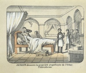 Dr Charles Jackson (1805-80) upptäcker eterns bedövningsegenskaper av French School