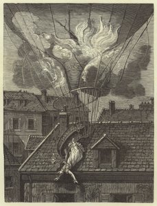 Aeronauten Madame Blanchards dramatiska död den 6 juli 1819 av French School