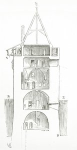 Ritning från Dictionary of French Architecture från 11:e till 1500-talet, 1861 av French School