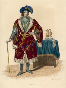 Dunois (färgad gravyr) av French School