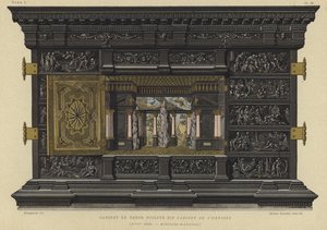Ebenholtsskåp känt som Odysséens kabinett, 1600-talet av French School