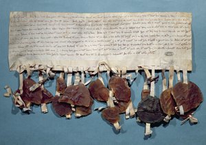 Edikt av kung Ludvig VIII av Frankrike som lägger ett förbud mot judars utövande av ocker (bläck på veläng och vax) av French School