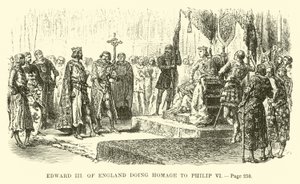 Edward III av England hyllar Filip VI av French School