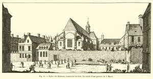Minimes kyrka, byggd 1610; faksimil av en gravyr av I Marot av French School