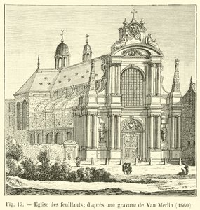 Feuillanternas kyrka; efter en gravyr av Van Merlin, 1660 av French School