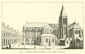 Templets kyrka och karnelhus, 1650; efter I Sylvester av French School