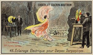 Elektrisk belysning för serpentindansen (chromolitho) av French School