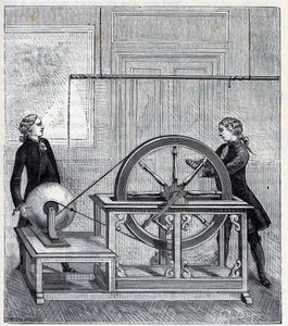 Elektrisk maskin (Generator) av Francis Hauksbee (1666-1713) fulländad av Boze l