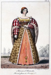 Eleonore av Österrike (1498/1558), infante av Spanien, hustru till kung Manoel av Portugal och andra fru till Francois I, kung av Frankrike. av French School