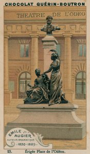 Emile Augier, dramatiker, 1820-1889, uppförd Place de l