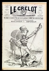 Kejsar Boulanger den första, karikatyr från framsidan av Le Grelot, 29 maj 1887 av French School