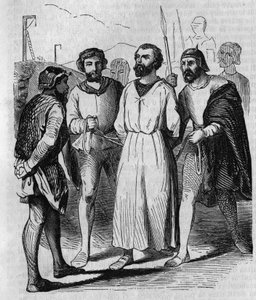 Enguerrand de Marigny kammarherre och minister för kung Filip IV Belen marscherar till tortyr 1315. Gravyr från 1800-talet. av French School