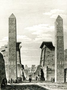 Ingång till Luxortemplet, från resan i Nedre och övre Egypten av Dominique Vivant Denon (1747-1825) 1802 av French School