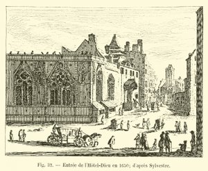 Ingången till Hotel-Dieu 1650; enligt Sylvester av French School