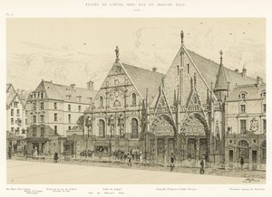Ingången till Hotel-Dieu rue du Marche Palu, 1590